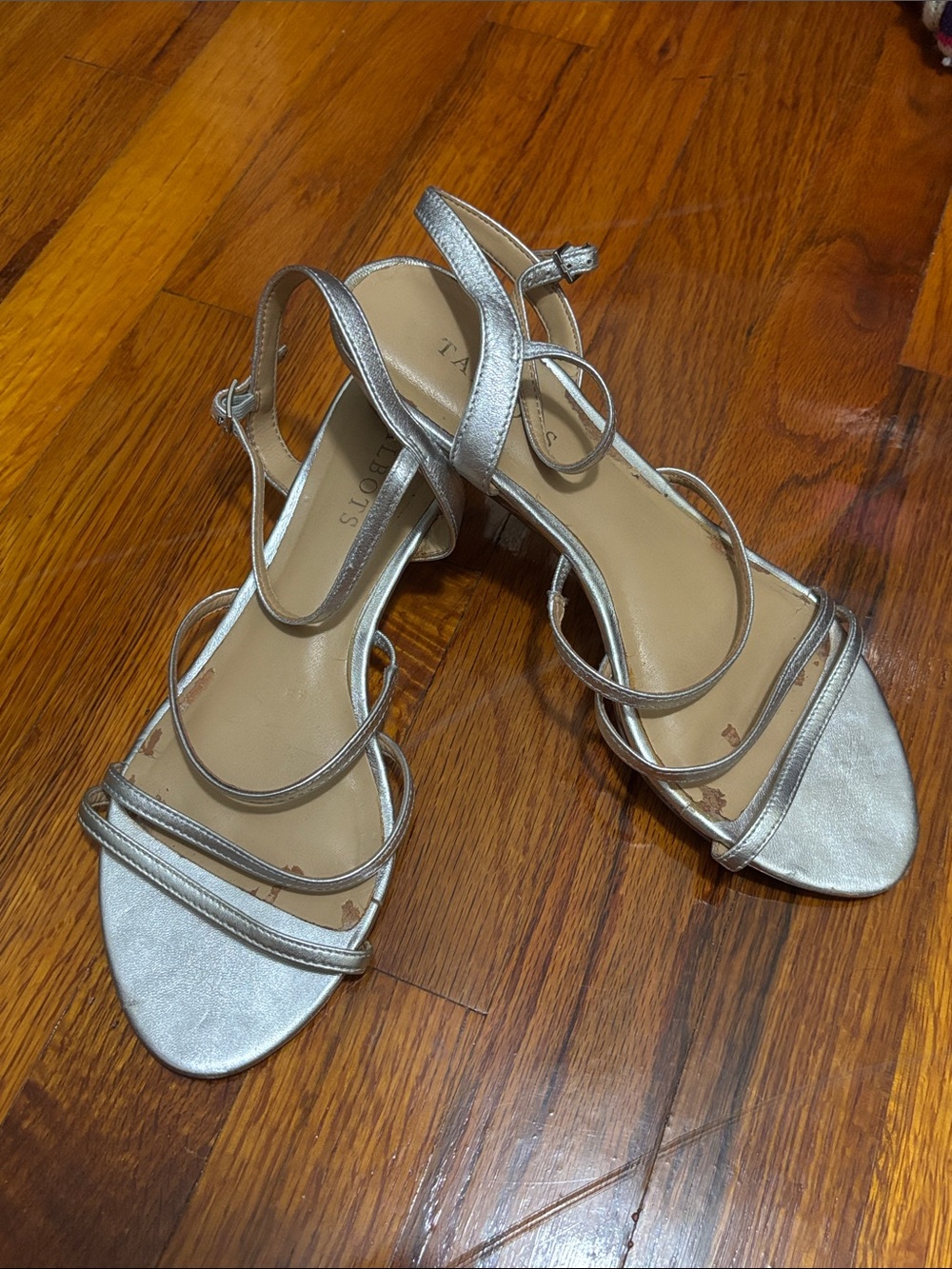 Talbots Silver Strappy Wedge Sandals